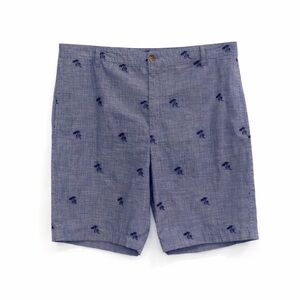 Chaps Men’s Blue Cotton Palm Tree Print Flat-Front Shorts | Size 42 🌴